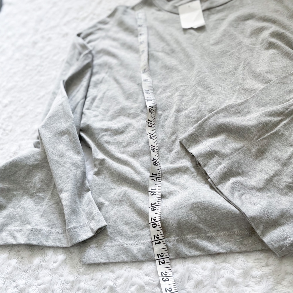 NWT-LUSH Grey Open Square Tie Back Wide Sleeve Top - Picture 11 of 12